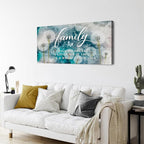 AIYISU Family Wall Art Farmhouse Wall Decor Inspirational Family Saying Canvas Pictures Dandelion Botanical Prints Rustic Home Sign Kitchen Artwork for Living Room Dining Room Home Decoration 24x48