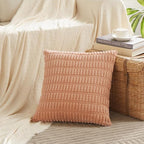Fancy Homi 4 Packs Decorative Throw Pillow Covers for Living Room Couch Bed, Modern Farmhouse Boho Home Décor Accent Cushion Case, 18" x 18", Peach