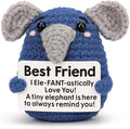 for Women Men, Handmade Crochet Elephant Doll, Cute Emotional Support Animal Gift for Friends, Inspirational Cheer Up Gift, Birthday Graduation Gift Idea