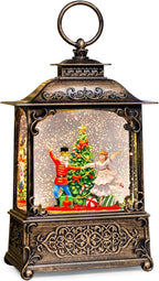 Christmas Snow Globes Lantern with The Nutcracker Music, Nutcracker Snow Globe with Swirling Glitter Effects, USB/Battery Powered with 6-Hour Timer, Christmas Decorations