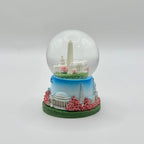 2.75" Tall Washington DC Landmarks Snow Globe, Resin Material, with Cherry Blossom, Glitter, White House, Capitol, Washington Monument (Mini Blue Base Panorama Globe)
