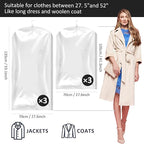 Hanging Vacuum Storage Bags, 6 Pack Large Hanging Space Saver Bags, Vacuum Sealed for Clothes Suits Dress Jackets for Moving Supplies(3 Long, 3 Short)