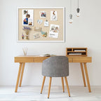 30''x20'' Inch Linen Cork Bulletin Board with Frame, Decorative Pin Board for Office Home and School Wall Decor