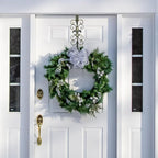 Golden Wreath Hangers for Front Door, Vintage Metal Wreath Hanger, 15.5" Elegant Door Hanger, Door Wreath Hanger for Easter Christmas Halloween Fall Decoration, Welcome Sign Wreath Hangers for Door