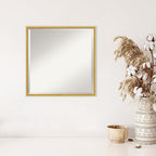 Amanti Art White Wall Mirror 21x21 Paige White Gold Square Bathroom Mirror for Wall Decor Living Room, Medium Modern Wood Frame, Hangs Horizonally and Vertically, Bathroom Decor, Beveled Edge