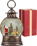 Christmas Snow Globes, Lighted Decorations Musical Snow Globes Lantern, Santa Christmas Decoration Indoor Home Décor & Gift, 6H Timer, USB/Battery Operated,