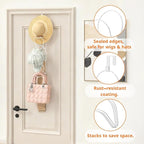 LINFIDITE 10 Pack Hat Rack Hanging Baseball Caps Display Storage Rack Hat Organizer Wigs Rack Over Door Wall Mounted Scarves Handbags Storage Holder for Door, Wall, Closet, Bathroom,White