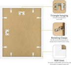 11x14 Picture Frame 3 Pack - White Poster Frame Display Pictures 8x10 with Mat or 11 x 14 Without Mat for Wall Hanging Horizontal and Vertical