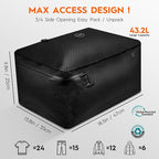 Vacuum Compression Bags with Wireless Pump – Space Saver Compression Bags for Luggage, No Checked Baggage, Triple Your Luggage Space, IP68, Reusable, Fits 20/24/28 Inch Suitcase (No Tracker)