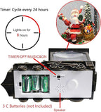 Christmas Musical Snow Globe Lantern Battery Operated with 6 Hour Timer, Santa Lighted Snow Globe Train Spinning Water Swirling Glitter Christmas Decoration Gifts(10.6 x 4.3 x 8.3 Inches)
