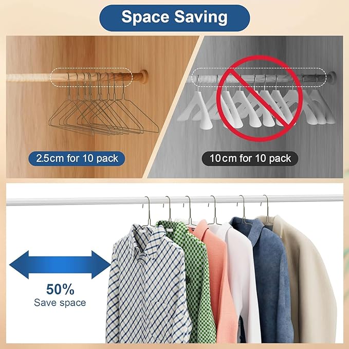 SPECILITE Metal Wire Hangers 100 Pack, Bulk for Commercial and Home, 16 Inch 12 Gauge Ultra Thin for Standard Size Clothes, Coats, Suits, Shirts-Bronze