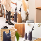 PaletteLife Cat Umbrella Stand, Compact Ceramic Umbrella Holder for Entryway, Cute Scandinavian Decorative Umbrella Rack, Beige
