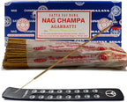TRUMIRI Incense Stick Holder Bundle with Satya Sai Baba Nagchampa 250g Bulk Incense Sticks Nag Champa Agarbatti - Pack of 1 (Approx 250 Insence-Sticks)
