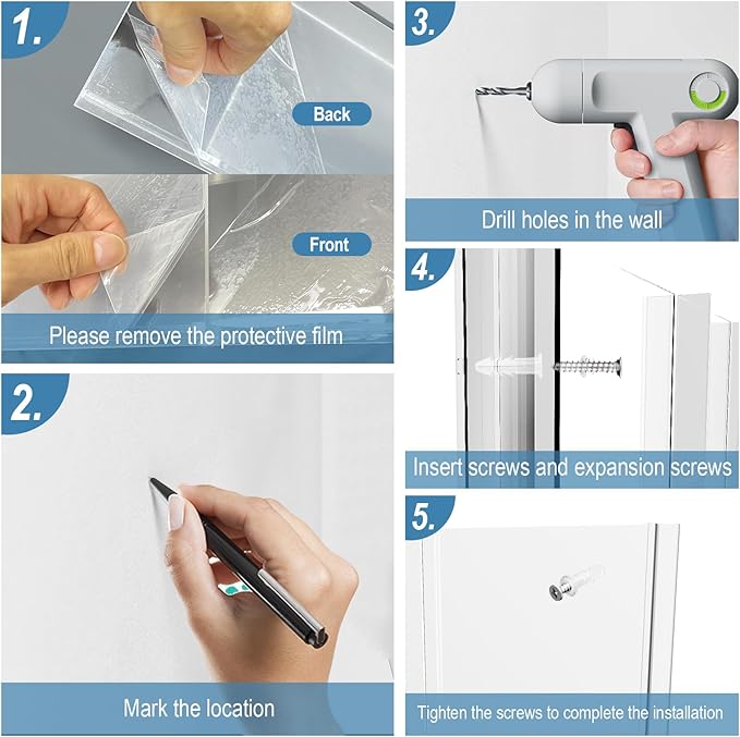 Acrylic Brochure Holder Wall Mount, Magazine and Pamphlet Display, Clear Literature Organizer Rack for 12 Pamphlets and 3 Magazines, Flyer Pamphlet Holder with Business Card Holders and Index Tabs