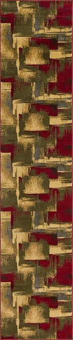 Unique Loom Barista Collection Area Rug - Timor (2' 2" x 10' Runner, Multi/Red)