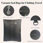 Travel Vacuum Bags with Pump 33L(21.65x15.75x5.91") Large Size IP67 Reusable Space Saver Compression Packing Storage Organizer Cube for Luggage CarryOn Suitcases & Backpack (Black-1 Bag)