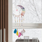 7 Chakra Wind Chimes Tree of Life Agate Moon Dream Catchers Hanging Ornament Natural Gem Agate Slice Crystal Wind Chime for Home Garden Decoration (Color)