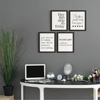 DSHFG Funny Motivational Office Wall Art Decor Prints Set of 4, Black Motivational Wall Decor Trendy Retro Posters for Office Home Decor, 8x10 Unframed