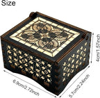 Pursuestar Wind Up Music Box -La Vie En Rose, Vintage Engraved Wood Mechanism Musical Gifts for Mother's Day Valentine's Day Anniversary Birthday Christmas Thanksgiving