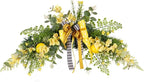 Flower Swag, 24 inch Floral Swag with Lemon, Decorative Wedding Welcome Sign with Large Bow for Wedding Arch Front Door Wall Home Decor.