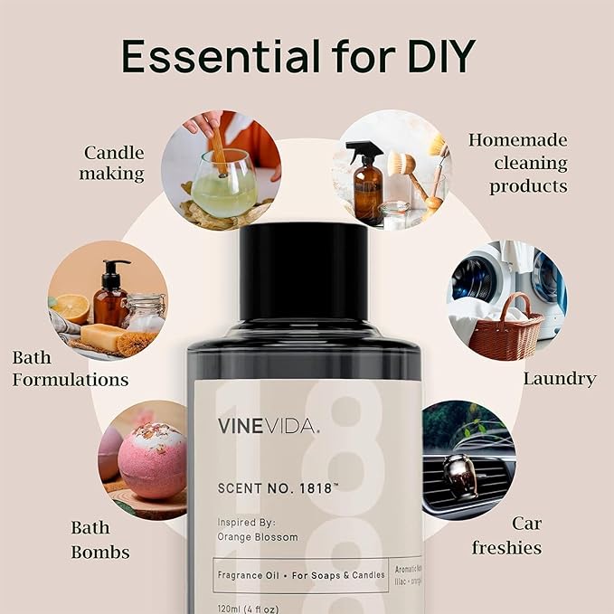 VINEVIDA Pumpkin Spice Fragrance Oil for Cold Air Diffusers - 4 Fl Oz - Fall Essential Oils, Diffuser Oil Refill & Air Freshener Room Spray