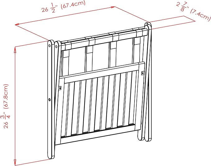 Winsome Reese Luggage Rack with Storage Shelf, for Guest Room, Bedroom, Foldable, No Assembly, Espresso