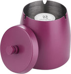 Smokeless Ashtrays For Cigarettes Indoor, Ash Tray Sets for Cigarettes Outdoor Ashtrays for Patio (Purple, Medium)