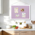 DOLLAR BOSS Bulletin Board with Linen Double-Sided 36" x 24" Linen Cork Boards for Walls Picture Display Vision Board for Office Home School Framed Picture Pin Board, 20 Pushpins 10 Clips, Purple