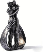 Modern Abstract Couple Statue, Kissing Lovers Sculpture Figurine for Home Decor Living Room Bedroom Bookshelf Office, Gift for Wedding Anniversaries, Love Decor Ornament for Valentines - Style C
