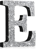 Qunclay 8'' Silver Crystal Diamond Bling Letters Crushed Diamond Decoration Wooden Glitter Letter with Screw and Hooks Rhinestone Gift for Wedding Y2k Mcbling Bedroom Wall Decor (Letter E)