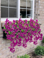 33.5" Bougainvillea Artificial Flowers Fake Purple Flowers, UV Resistant Long Sprays Artificial Bougainvillea Flowers for Indoor & Outdoor Decor, 3PCS Faux Hanging Flower for Home Room Wedding Porch
