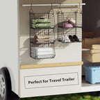 X-cosrack 3-Tier Hanging Storage Organizer for Closet, Laundry & Utility Room | Space Saving Shelves with 1.65" Hook & 5 S-Hooks | Hanging Wire Baskets (12.4" W x 8.8" H x 10.24-11.8" D)