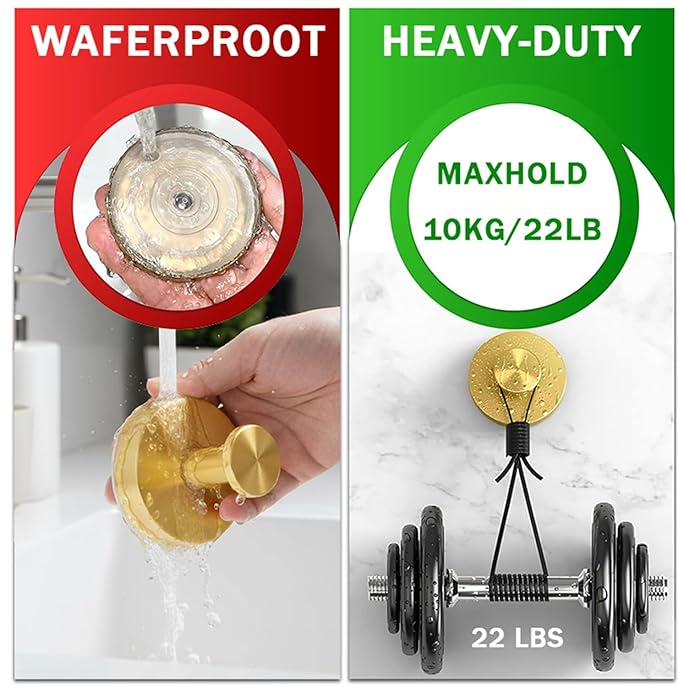 4 Pack Suction Cup Wreath Hanger, 2025 New No Drill Suction Cup Hooks for Door Wreaths, Reusable Holder for Glass Window, Door, Fall, Halloween, Christmas, Welcome Sign(Gold)