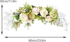 IUIBMI 29.5 inch Wedding Arch Flowers, Spring Decorative Peony Swags with Green Leaves Rustic Artificial Floral Swag Peony Door Wreath for Front Door Wedding Arch Wall Decor (E)
