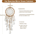 Artilady Small Dream Catcher for Cars - Bohemian Mini Dream Catchers for Cars Rear View Mirror Hanging Decoration (White)