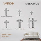 WORGO White Metal Cross Wall Decor Iron Christian Cross for Home Church, Hollow Out Artistic Hanging Ornament, Crosses Wall Decor for Living Room, Bedroom, Decorative Thankful Religious Gift 29.9x19.8 inch