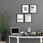 DSHFG Funny Motivational Office Pictures Wall Art Decor Prints Set of 4, Motivational Wall Art Decor Trendy Retro Posters Prints for Office Home Decor, 8x10 Unframed