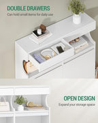 Shoe Cabinet with 4 Flip Drawers & 2 Top Drawers, Narrow Hidden Shoe Storage Cabinet for Entryway, Freestanding Shoes Organizer with Storage Space, 16-20 Pairs, for Hallway, White SR57603X