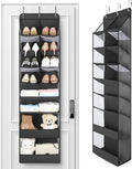 Yecaye Over the Door Shoe Organizer Hanging with Large Pockets, 8 Tier Back of Door Storage for Nursery, Closet and Bathroom, Partition Behind Door Organizers Shelf with Baby Clothes (1 Pack, Black)