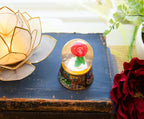 Disney Beauty and the Beast Mini Light-Up Adult Snow Globe with Glitter | 3 Inches Tall