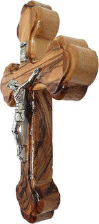 Zuluf 4.7" Wooden Orthodox Wall Crucifix Christian Catholic Handmade Cross from Bethlehem Holy Land Gift CRS071