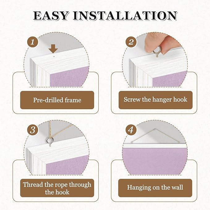 DOLLAR BOSS Bulletin Boards with Linen 1-Pack 16''X 12'' Double-Sided Cork Board for Walls Wood Framed Bulletin Boards, Small Pin Board for Home Kitchen Office Decorative Hanging 10 Pushpins, Purple