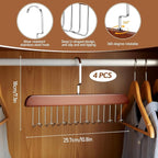 4 PCS Bra Hangers for Closet Organizer, Tank Top Hanger with 32 Hooks Tie Rack Belt Hanger Belts Rack Ties Holder 360° Rotatable Neck Tie Organizer Belt Holder for Ties, Scarves