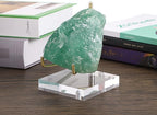 Hipiwe Clear Acrylic Display Stand Holder with Adjustable Metal Arms Display Easel Stands for Gemstones Fossils Minerals Agate Slabs Plates Crystals Saucers Collectibles, 3.1x3.1x4.5 inch