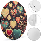 Wall Picture, with Heart Crush Flower Printed Circular Iron Hanging Picture,Wall Art Decor,Home for Bedroom Living Room Bathroom Decor,Iron Painting 11.8X11.8 in