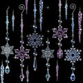 Giegxin 32 Pcs Crystal Christmas Ornaments Crystal Hanging Snowflakes Acrylic Xmas Tree Icicle Drop Decorations with Hooks for Christmas Snow Party Winter(Multicolor)