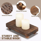 Maitys 3 Pcs Wooden Risers for Display Pedestal Stand Wooden for Decor Farmhouse Vintage Rustic Stackable Kitchen Stand Tray Riser, 3 Sizes(12 x 6.7, 8 x 4.7, 4 x 2.8 in,Brown)