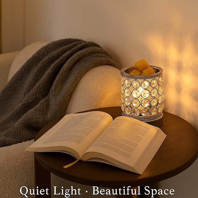 Leyoue Electric Crystal Wax Melt Warmer - Bulb Heating, Elegant Crystal Design, Quickly Melts Wax Blocks, Releases Long-Lasting Fragrance, Perfect Candle Wax Burner and Wax Warmer for Home Decor