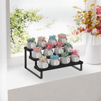 YINMIT Wooden Display Riser Stand, Tiered Perfume and Cologne Organizer Stand, 3 Tier Spice Rack Organizer, Rustic Display Shelf for Candles (3 Tier,Black)