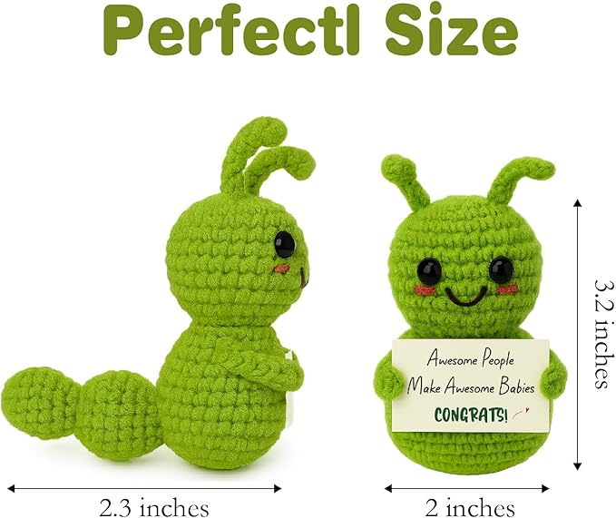 New Parents Gifts for Couples, New Mom & Dad Gifts – Handmade Crochet Caterpillar, Gender Reveal Pregnancy Expecting Mom to Be Gift, Cute Keepsake Decor